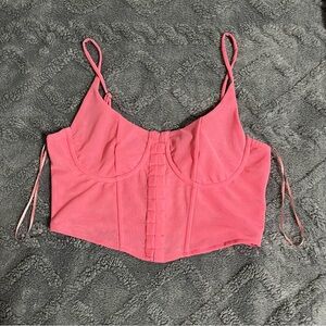 Hook and eye mesh corset top